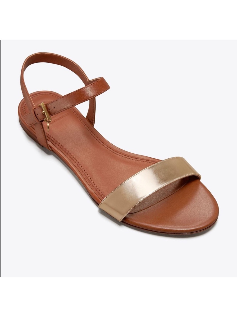 Tory Burch Laurel metallic flat sandal Sz 10.5